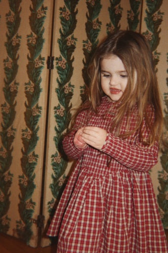 Elin Smock Dress (Brick Check)
