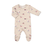 Zipper Footie (Ski Dogs on Oatmilk)