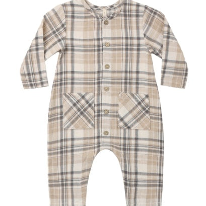 Pocketed Woven Jumpsuit (Fall Plaid)