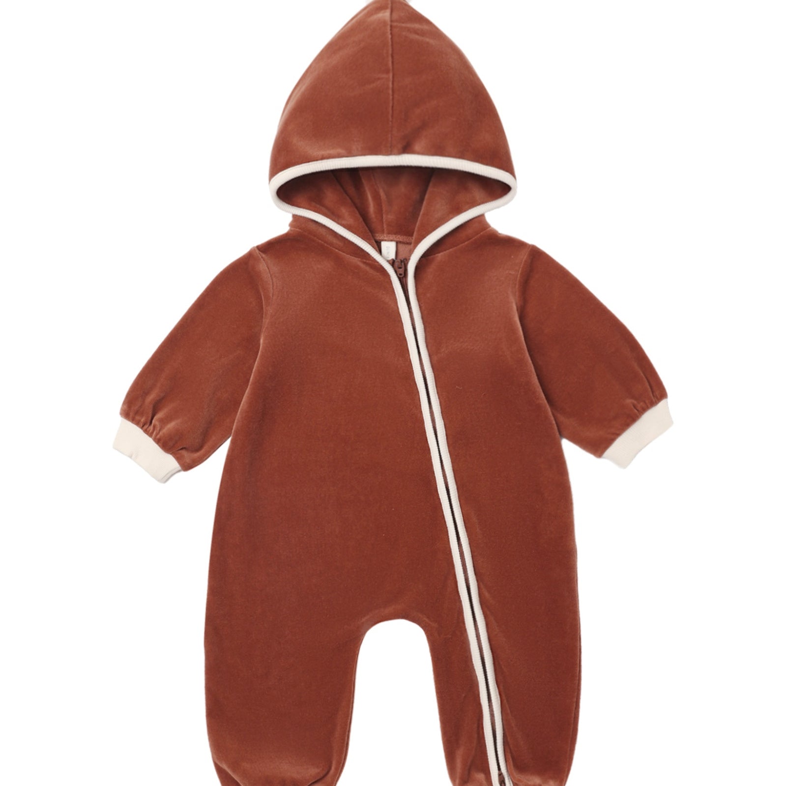 Velour Zip Jumpsuit (Redwood)