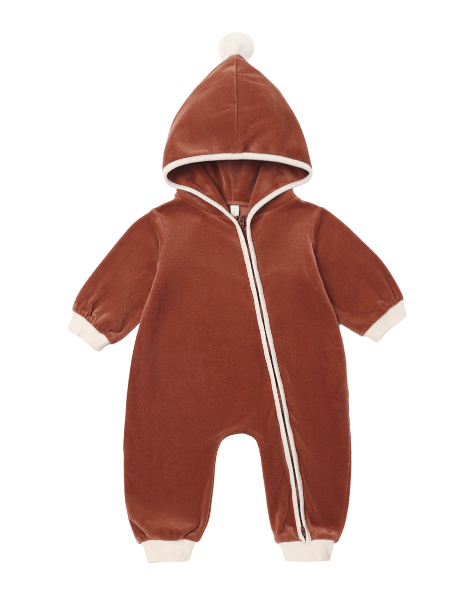Velour Zip Jumpsuit (Redwood)