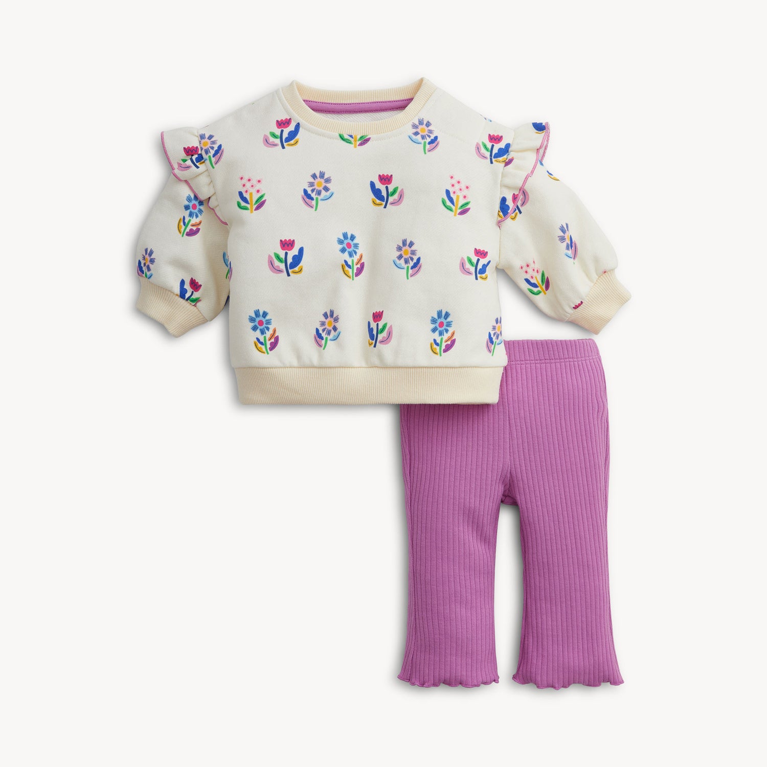 Sweater & Long Pant Set (Floral Ivory)