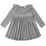 Ruffle Collar Dress (Slate Bloom)