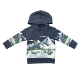 Boys Scenic Raglan Hoodie (Mountains on Nightfall Blue)