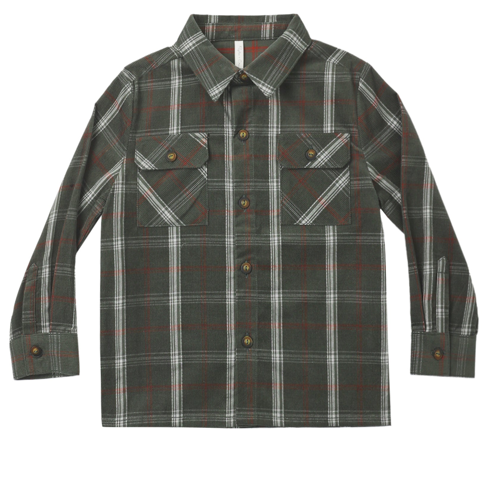 Pocketed Flannel Shirt (Holiday Plaid)
