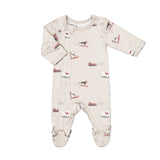 Zipper Footie (Ski Dogs on Oatmilk)