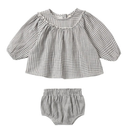 Mia Top + Bloomer Set (Midnight Gingham)