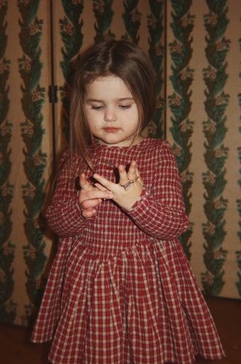 Elin Smock Dress (Brick Check)