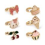 6 Pcs Kitty Sweets Ring Set (Gold)