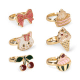 6 Pcs Kitty Sweets Ring Set (Gold)