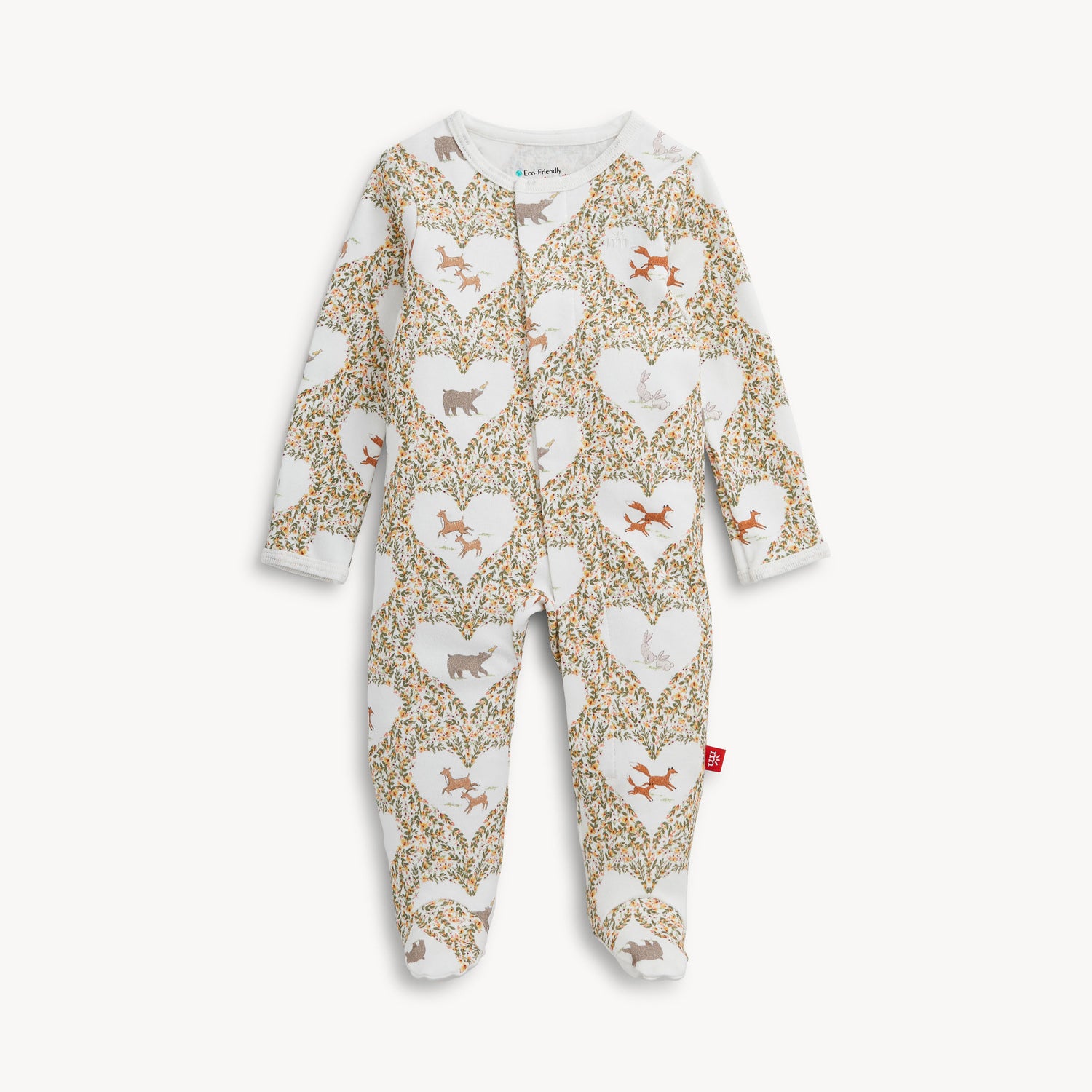Organic Cotton Footie (Animal Heart)