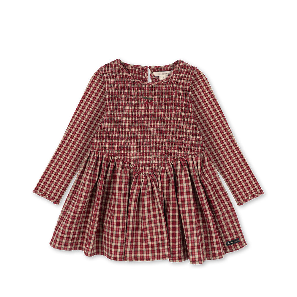 Elin Smock Dress (Brick Check)