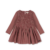Elin Smock Dress (Brick Check)