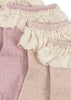 2 Pack Glitter Frill Socks (Rosette)