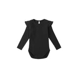 Shoulder Ruffle Bodysuit (Black)