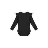 Shoulder Ruffle Bodysuit (Black)