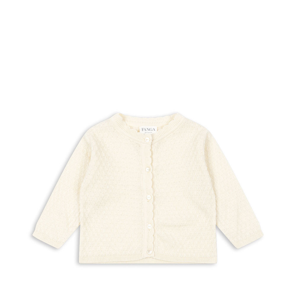 Venti Pointelle Cardigan (Antique White)