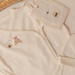 Embroidered Three Piece Take Home Set (Pearl/Honey Bear)