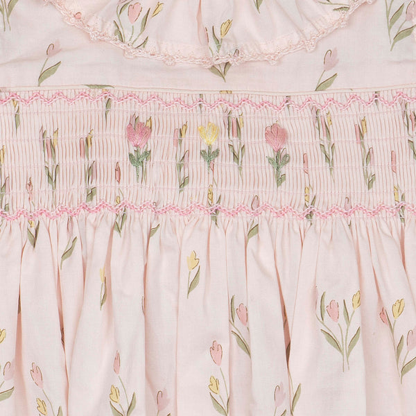 Smock Flutter Dress (Dancing Tulips)