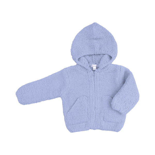Chenille Hooded Jacket (Dusty Blue)