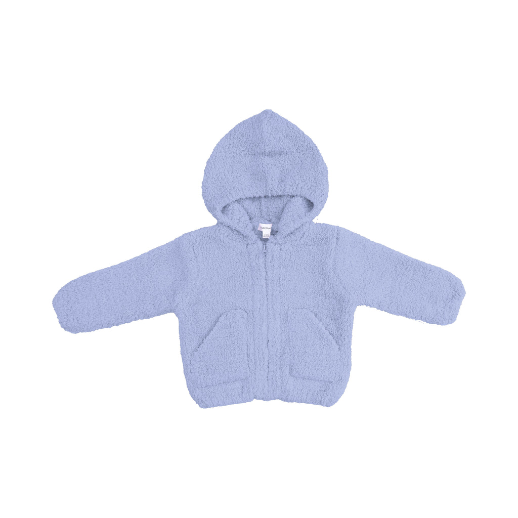 Chenille Hooded Jacket (Dusty Blue)