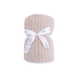 Chenille Blanket with Striped Texture (Stone)