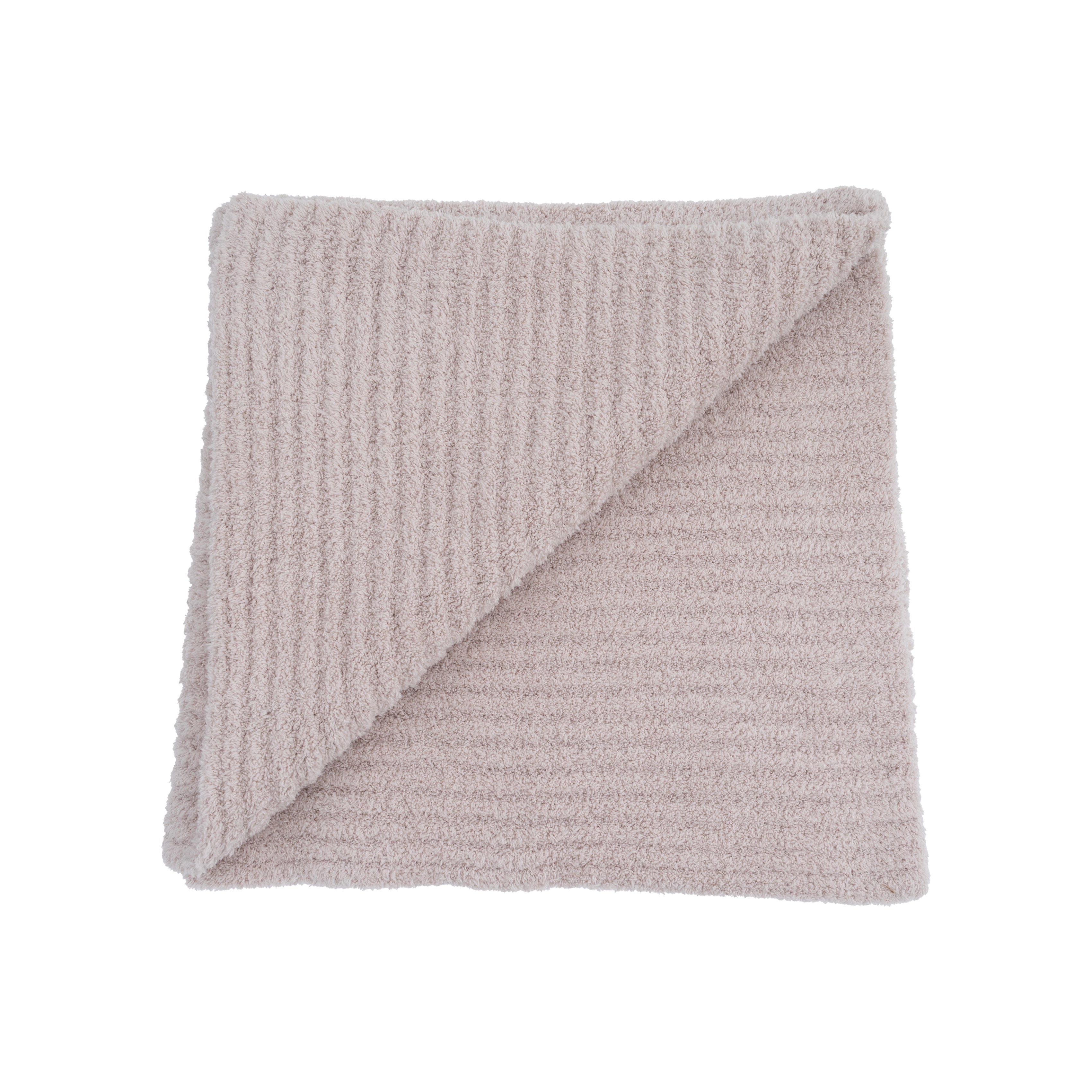 Chenille Blanket with Striped Texture (Stone)