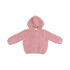 Chenille Hooded Jacket with Striped Texture (Rose)