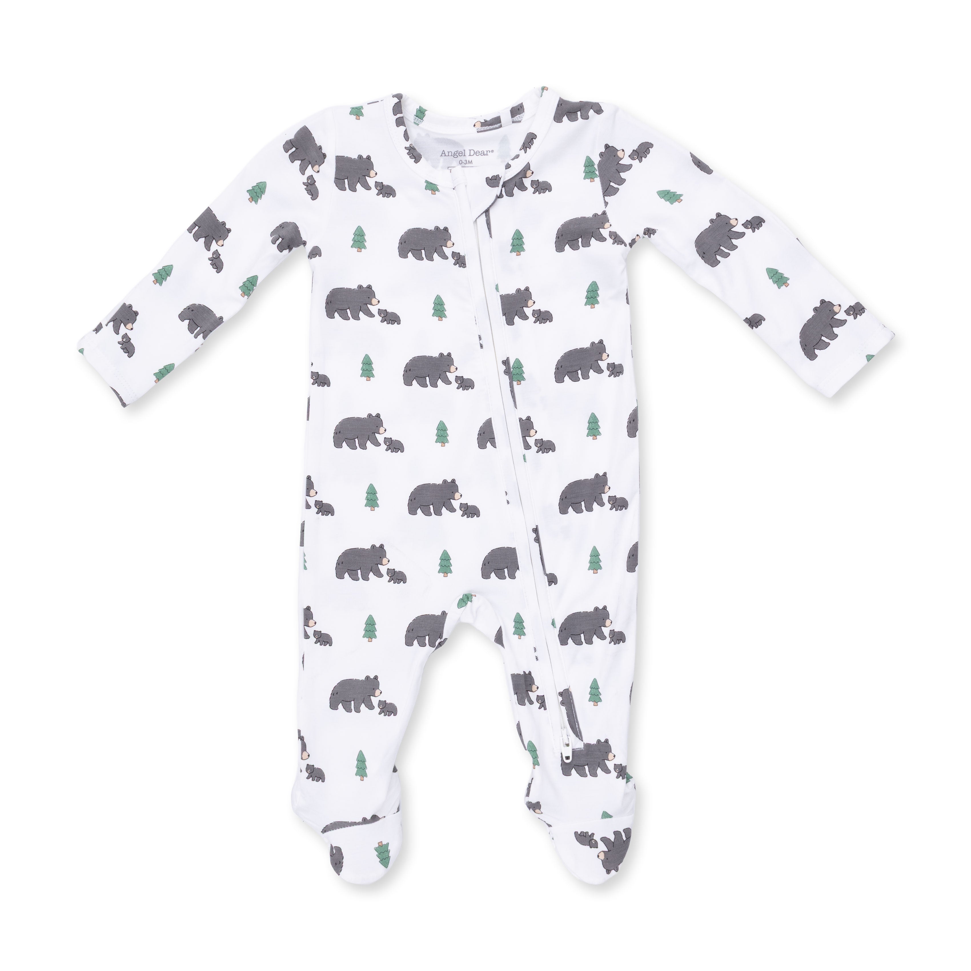2 Way Zipper Footie (Black Bears)