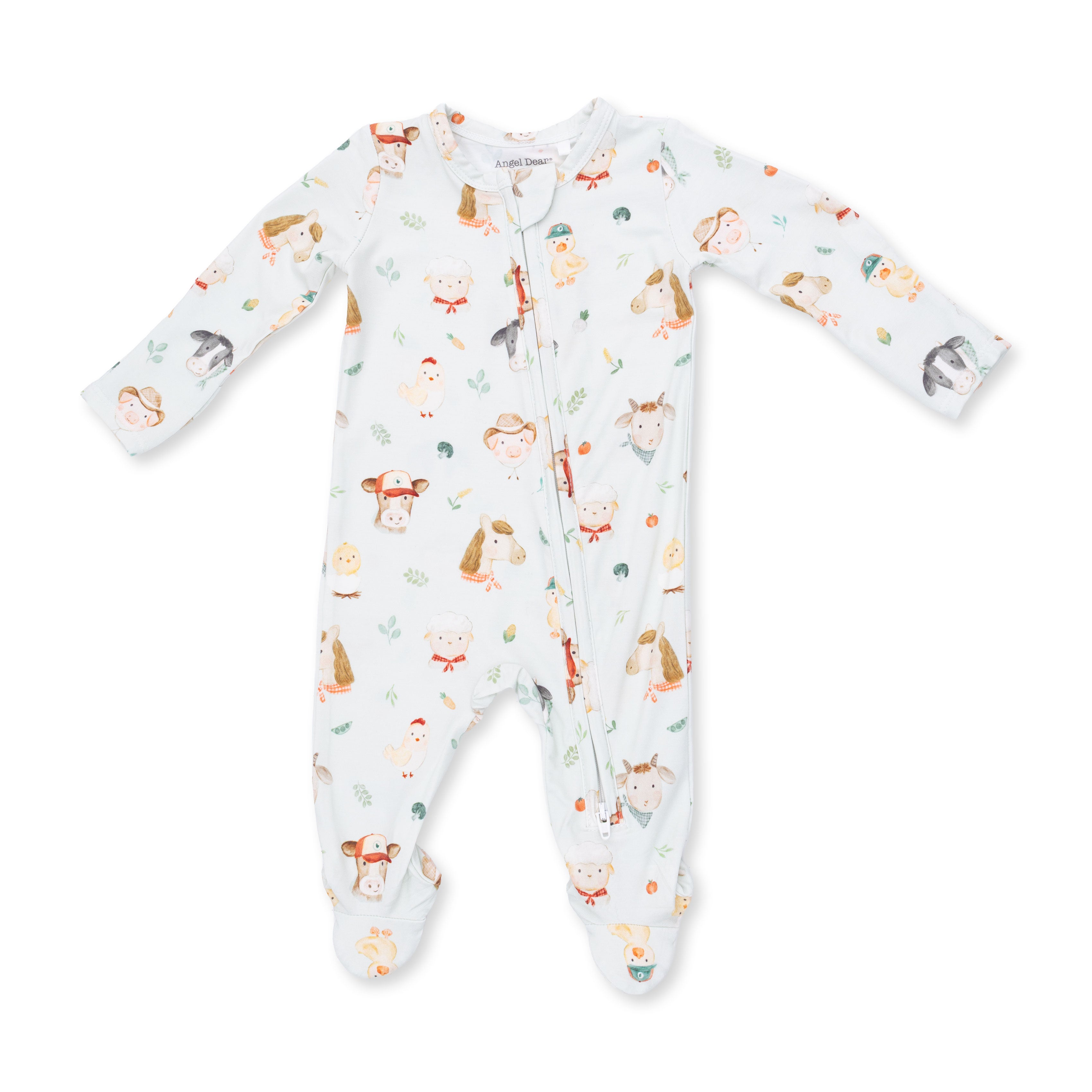 2 Way Zipper Footie (Baby Farm Faces)