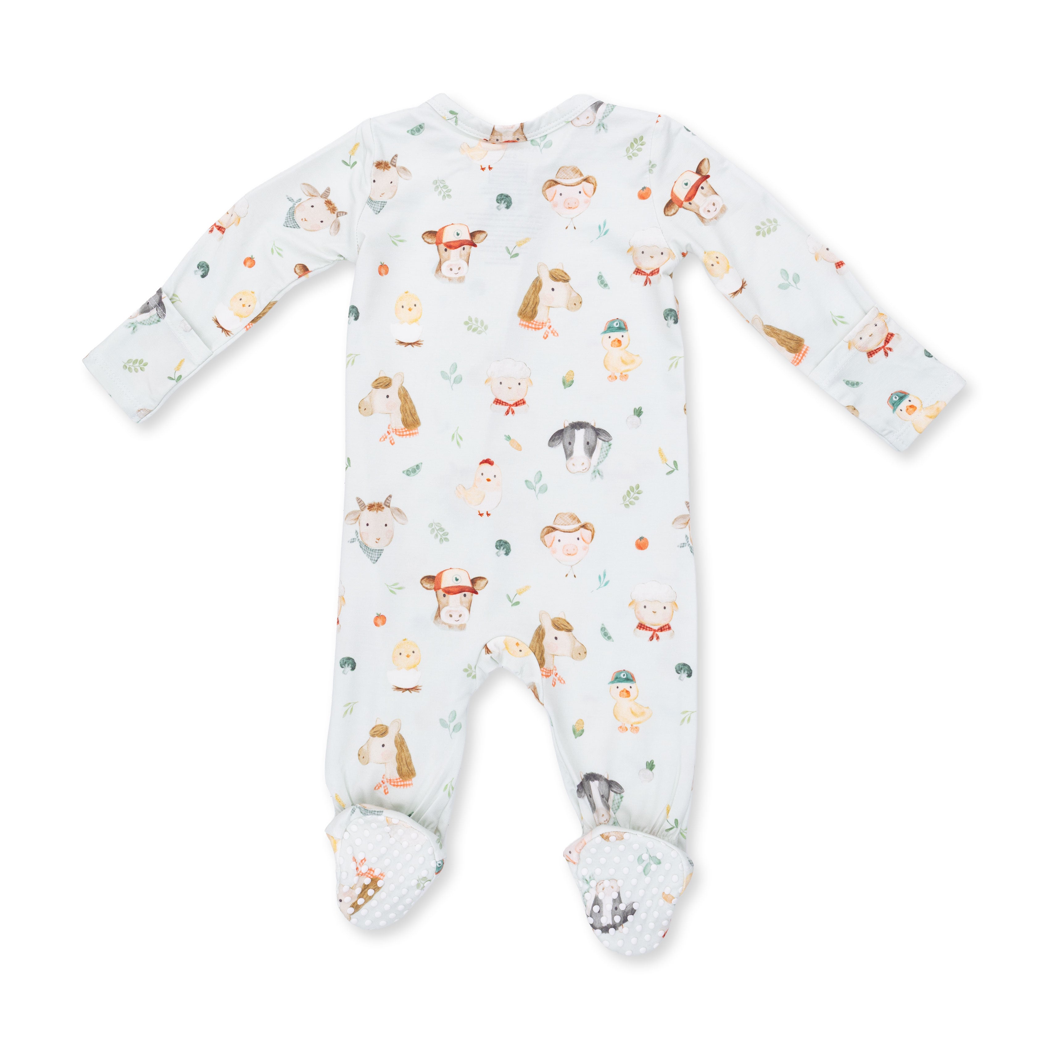 2 Way Zipper Footie (Baby Farm Faces)