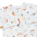 2 Way Zipper Footie (Baby Farm Faces)