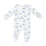 2 Way Zipper Footie (Golf Carts Blue)