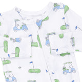 2 Way Zipper Footie (Golf Carts Blue)