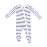 2 Way Zipper Footie (Vintage Stripe Blue)