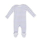 2 Way Zipper Footie (Vintage Stripe Blue)