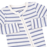 2 Way Zipper Footie (Vintage Stripe Blue)
