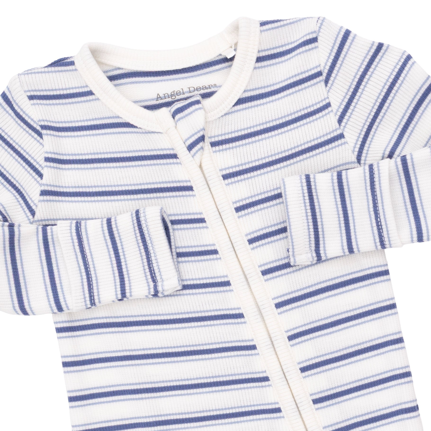 2 Way Zipper Footie (Vintage Stripe Blue)