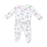 2 Way Ruffle Back Zipper Footie (Golf Carts Pink)