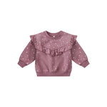 Ruffle Fleece Sweatshirt (Polka Dot)