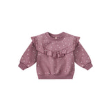 Ruffle Fleece Sweatshirt (Polka Dot)