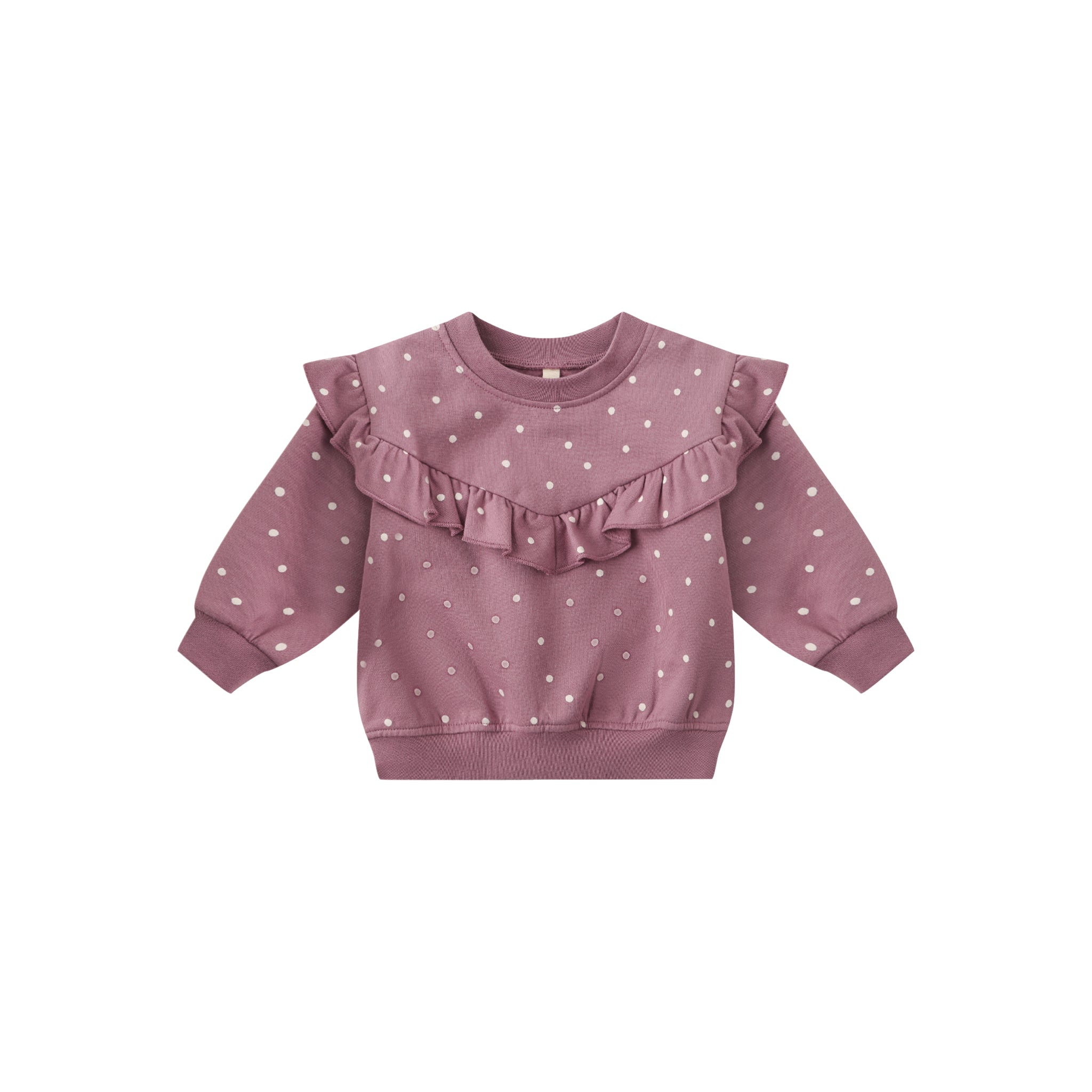 Ruffle Fleece Sweatshirt (Polka Dot)