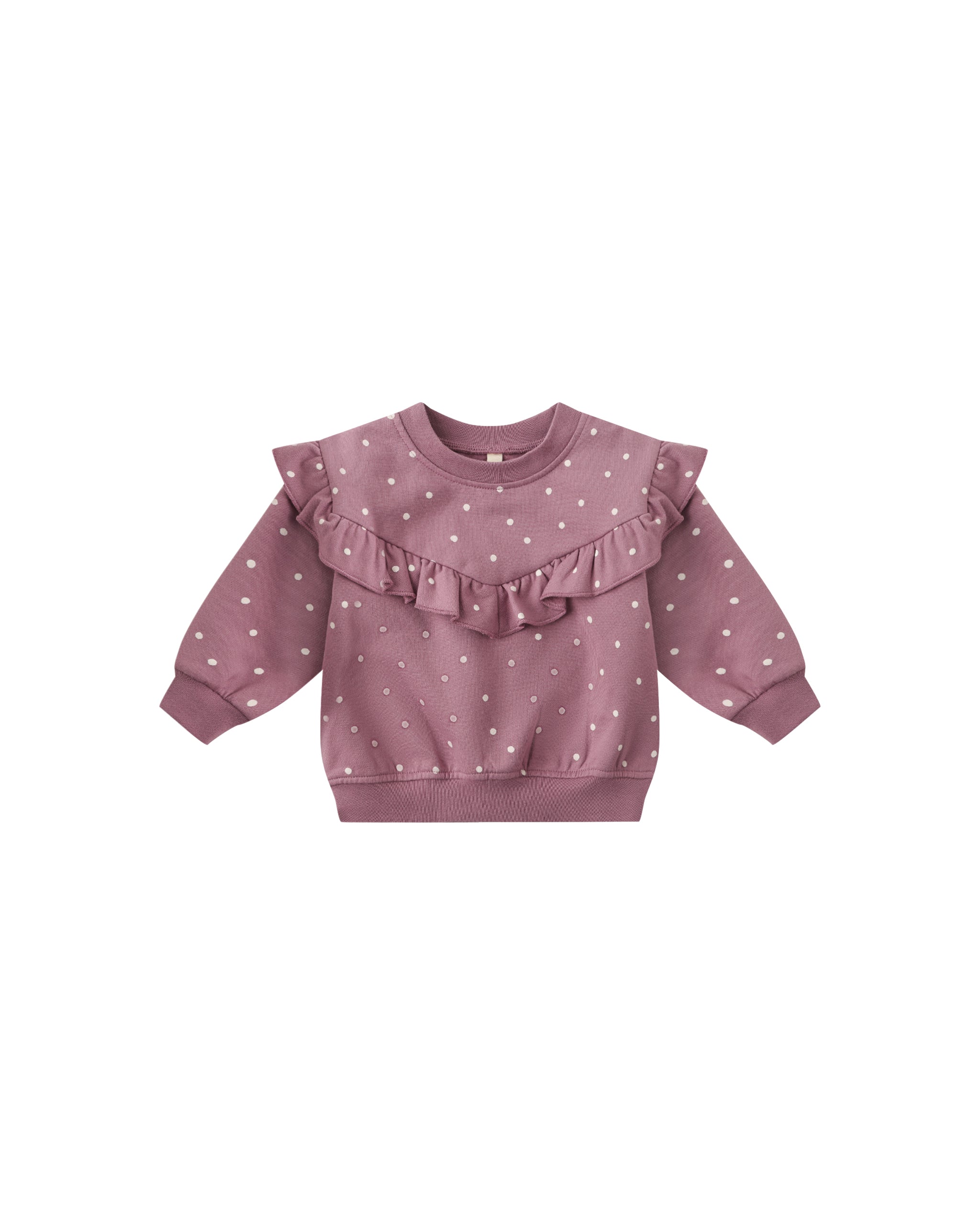 Ruffle Fleece Sweatshirt (Polka Dot)