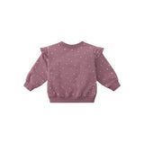 Ruffle Fleece Sweatshirt (Polka Dot)