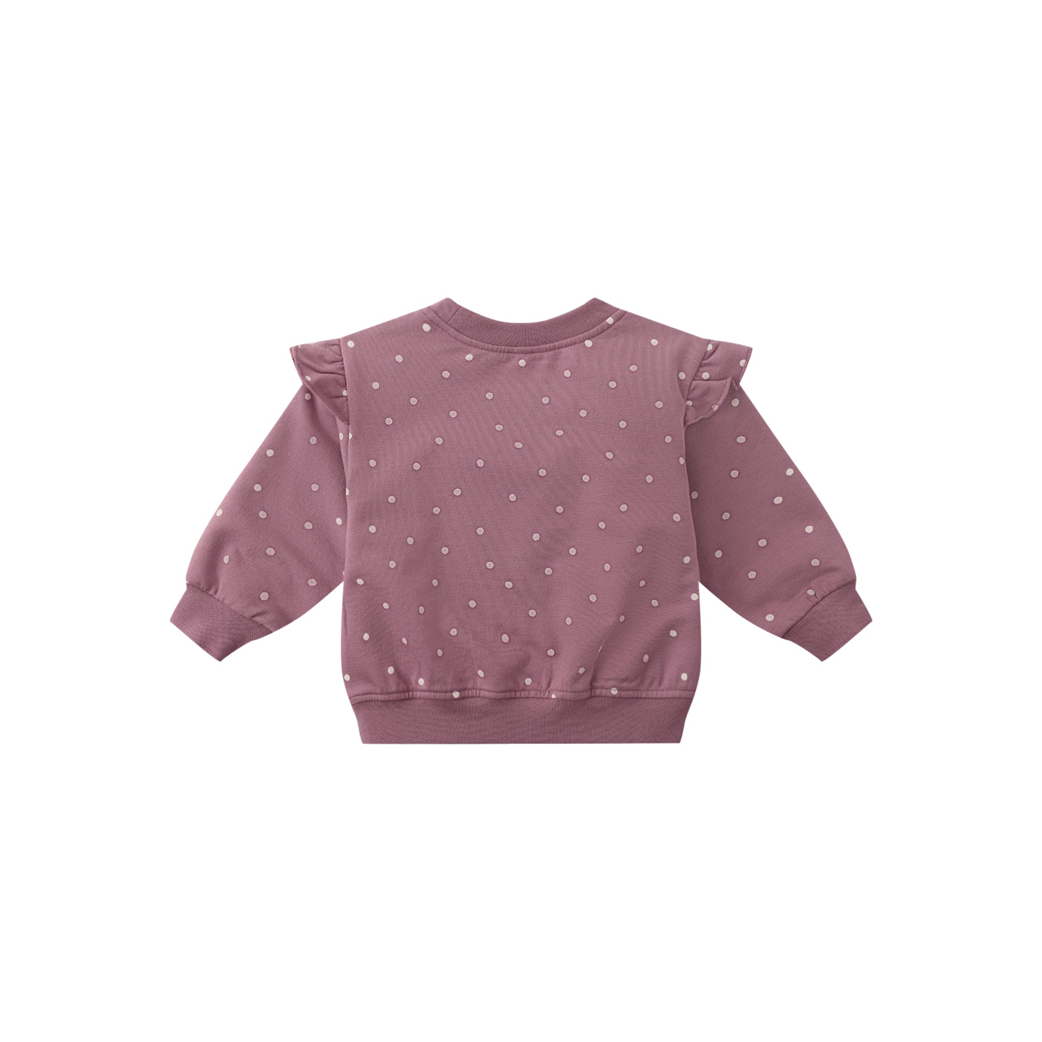 Ruffle Fleece Sweatshirt (Polka Dot)