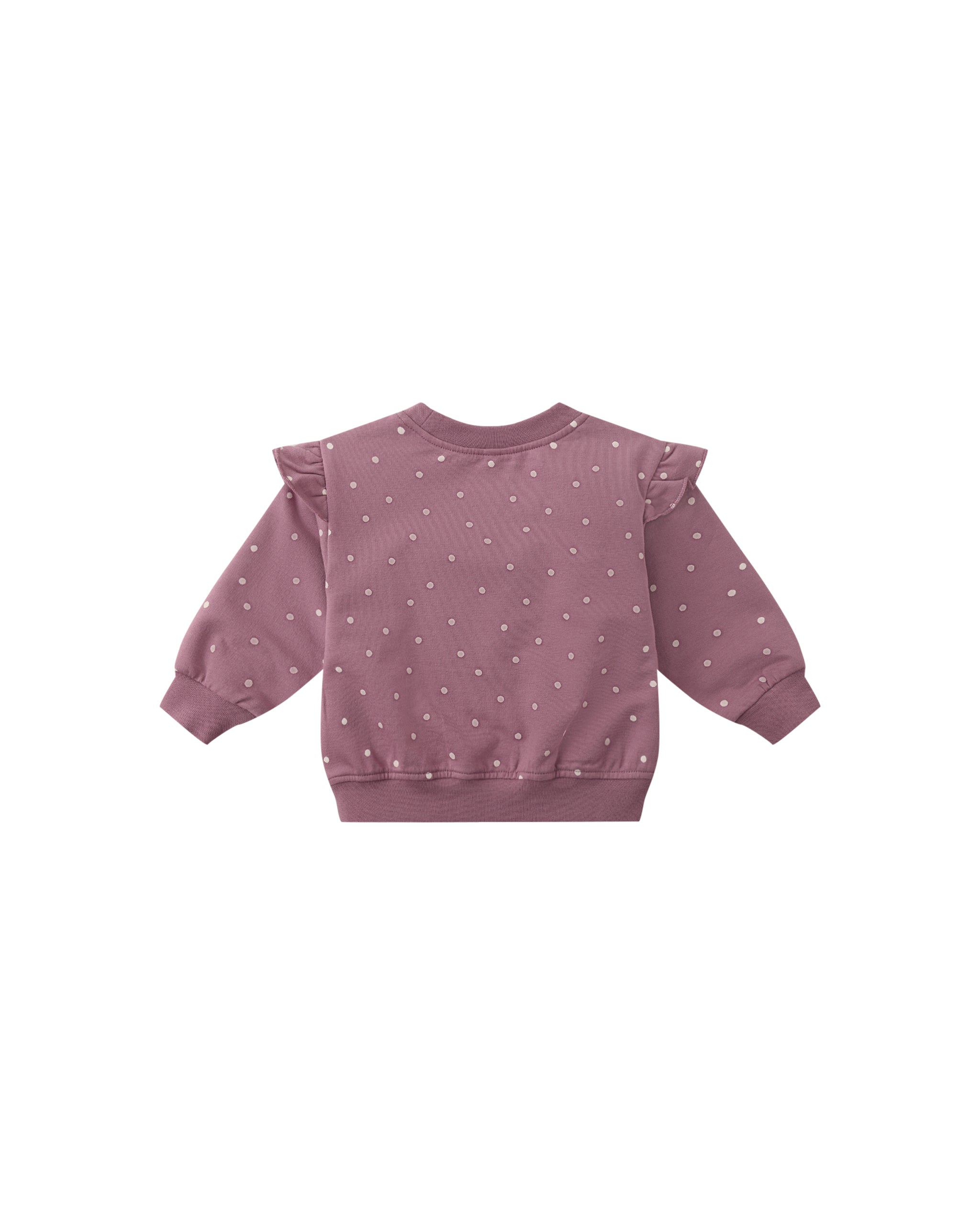 Ruffle Fleece Sweatshirt (Polka Dot)