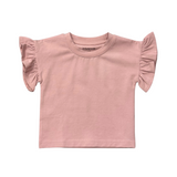 Girl’s Ruffle Sleeve Top (Spring Mauve)