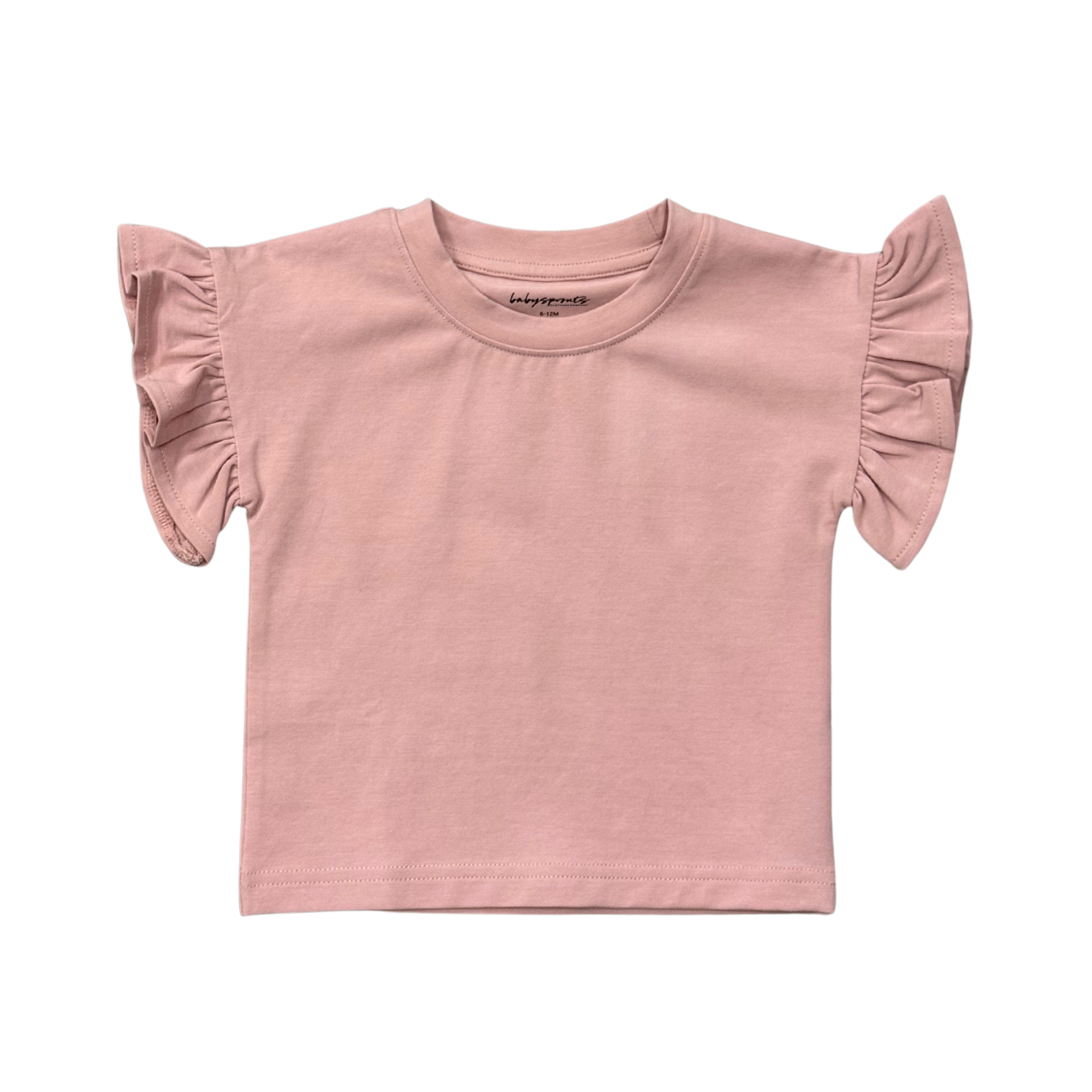 Girl’s Ruffle Sleeve Top (Spring Mauve)