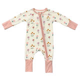 Long Sleeve Zip Romper (Meadow Bloom)