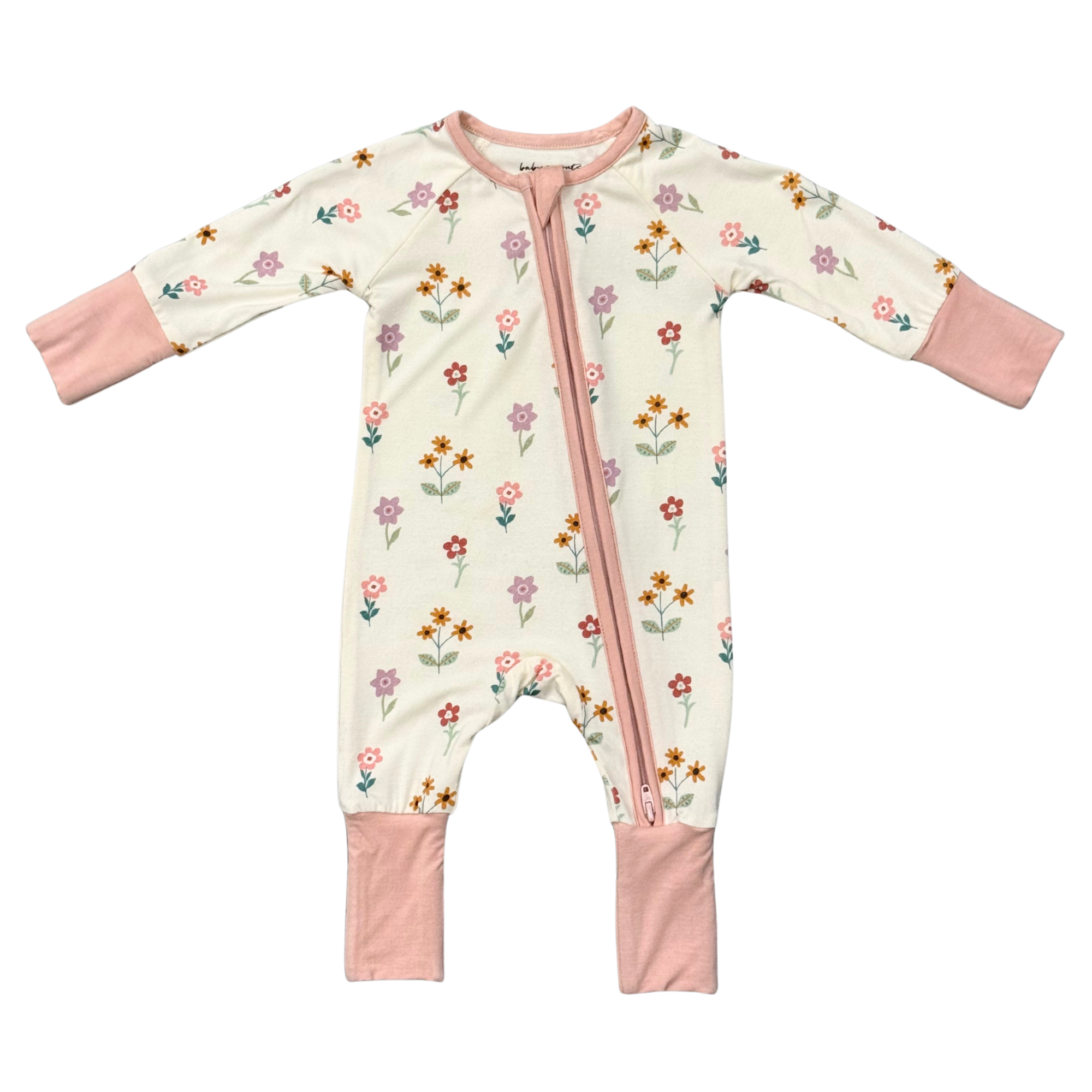 Long Sleeve Zip Romper (Meadow Bloom)